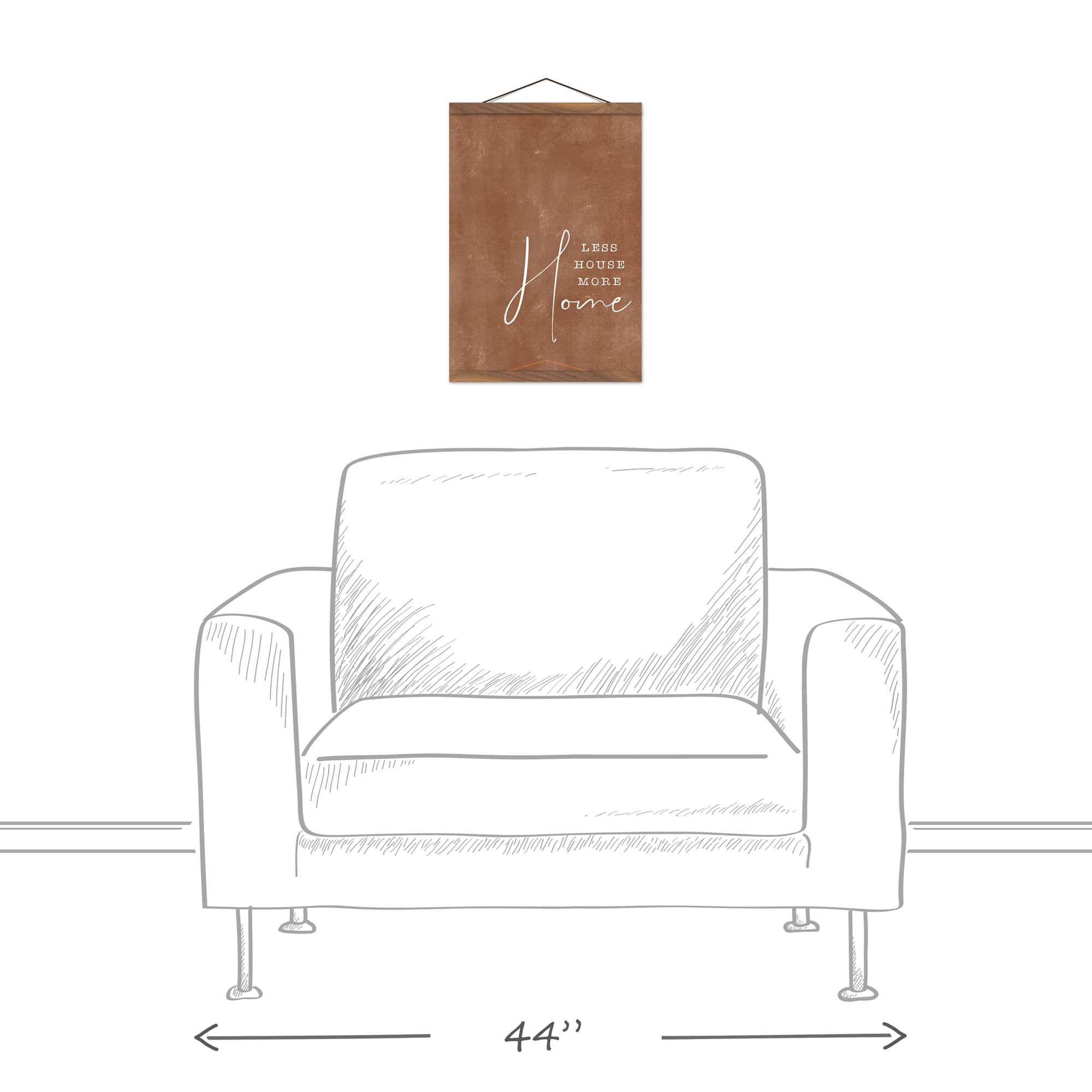 Less House More Home 12" x 16" Teak Hanging Canvas